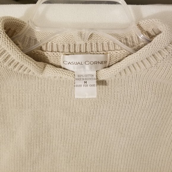 Casual Corner Sleeveless Knit Top Beige 100% Cotton Size M - Picture 5 of 5